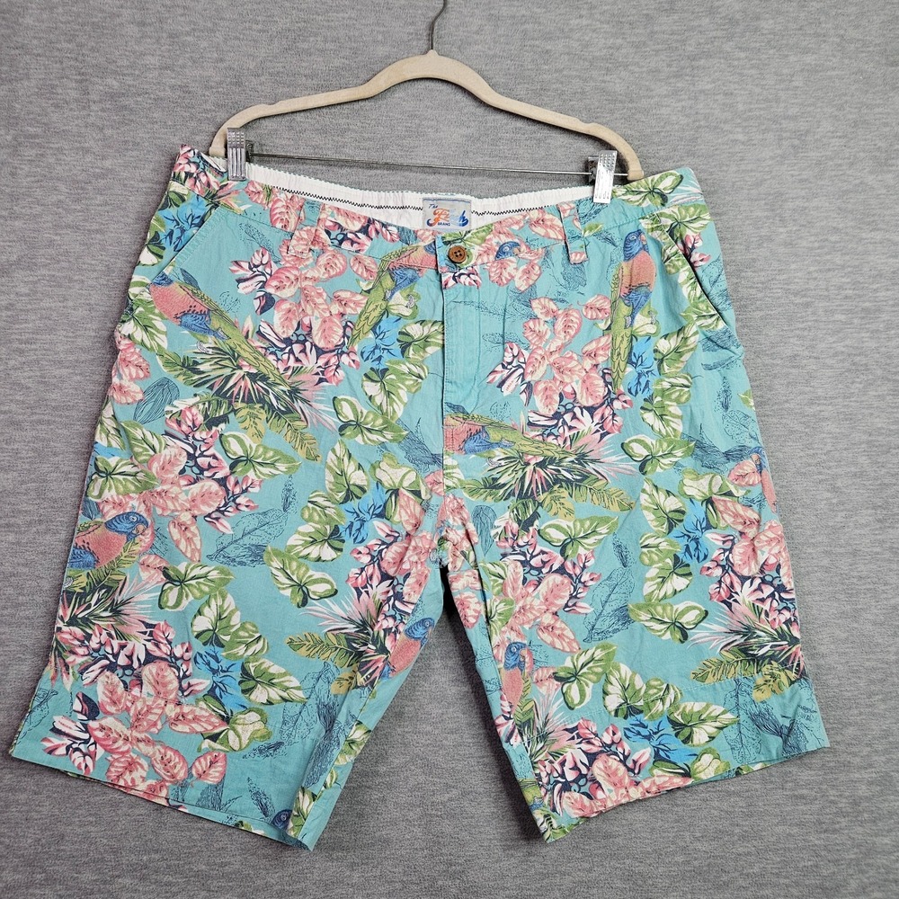 Fresh Brand Mens Size 40 Tropical Floral Parrot Print Casual Shorts